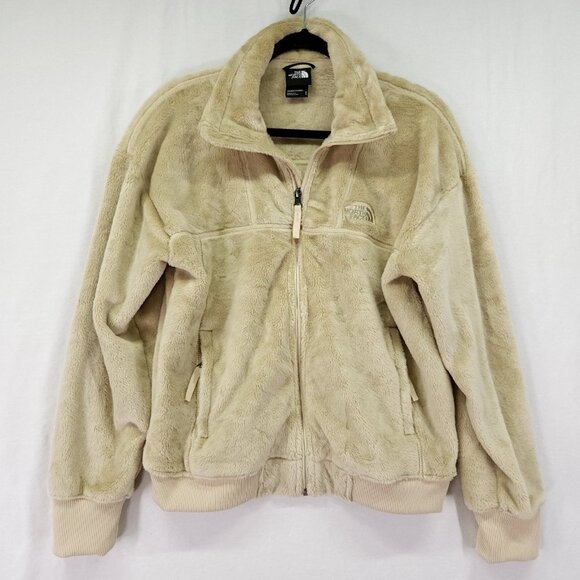 The North Face Osito Lux Jacket Women's Medium Beige Long Sleeve Full Zip - Picture 1 of 16